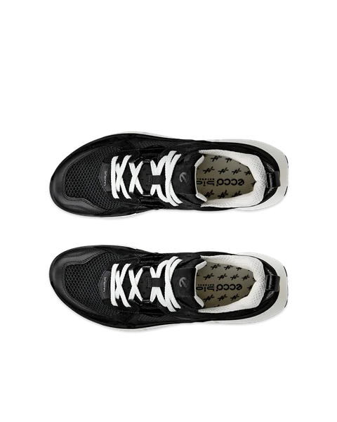 Women's ECCO® Biom 2.2 Leather Trainer - Black - Top_Left_Pair