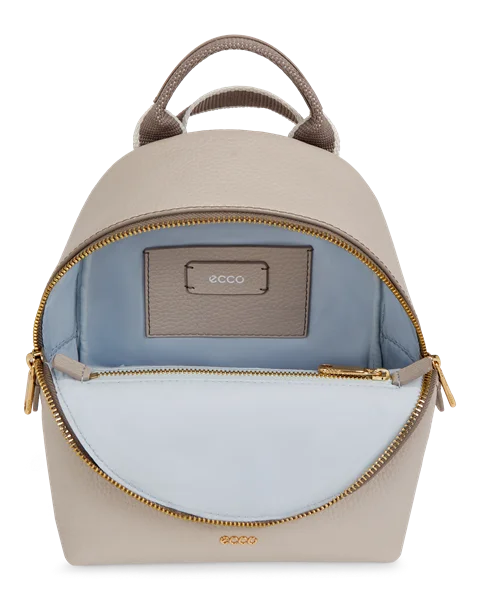 ECCO® Round Pack Leather Backpack - Beige - Be
