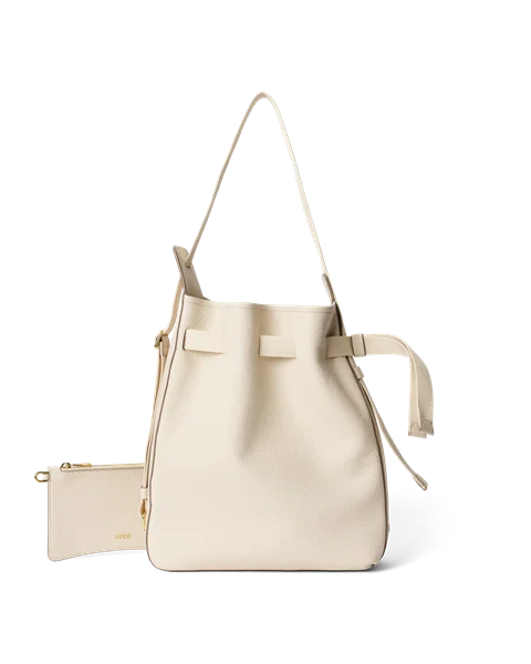 ECCO® Sail Hobo-Tasche aus Leder - Beige - M