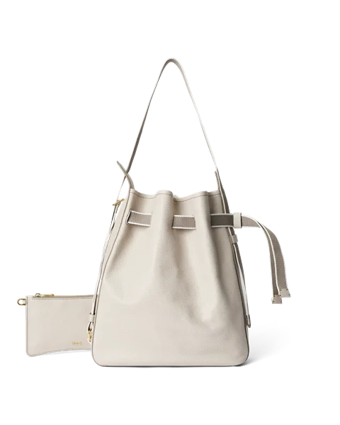 ECCO® Sail Leather Hobo Bag - Beige - M