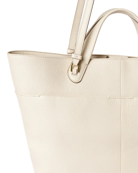 Skórzana torba shopper ECCO® Tote - Beżowy - D1