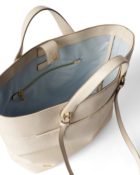 Skórzana torba shopper ECCO® Tote - Beżowy - I