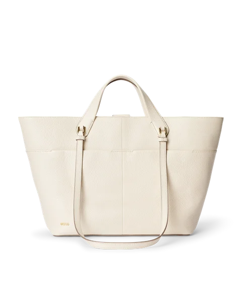 Skórzana torba shopper ECCO® Tote - Beżowy - M