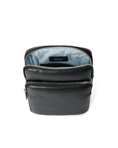 Skórzana torebka przez ramię ECCO® Flat Pouch - Czarny - I