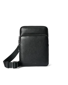 Skórzana torebka przez ramię ECCO® Flat Pouch - Czarny - M