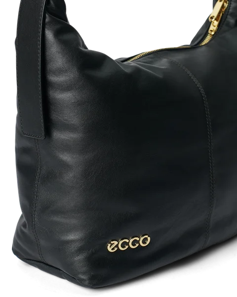 Kožená voľná kabelka ECCO® - Čierna - D1