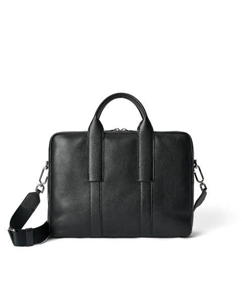 ECCO® Leather Laptop Bag - Black - M