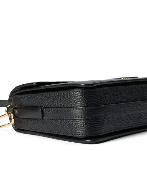 Skórzana torba przez ramię z klapką ECCO® - Czarny - D2