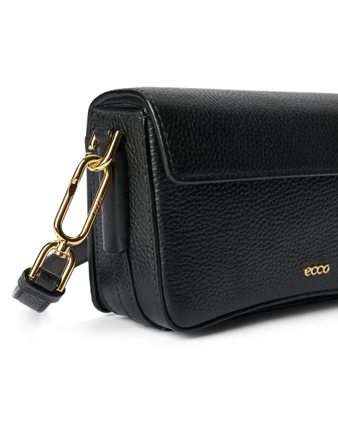 ECCO® Crossbody lædertaske med opadbuet bund - Sort - D1