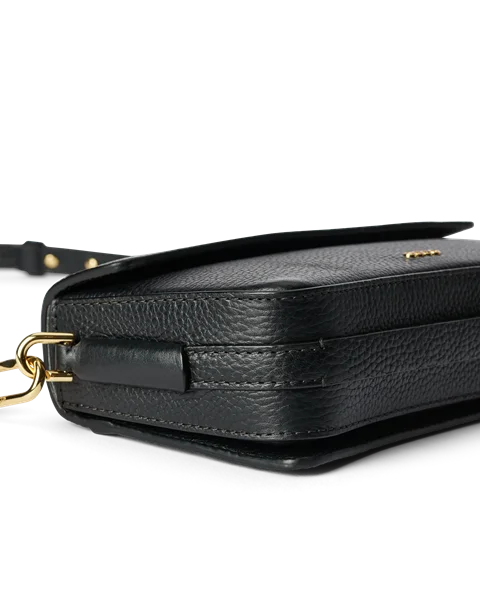ECCO® Crossbody lædertaske med opadbuet bund - Sort - D2