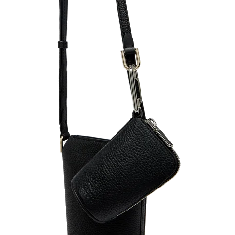ECCO® Pot Textureblock Leather Crossbody Bag - Black - Lifestyle 2