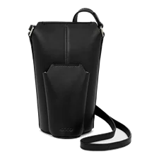 Skórzana torebka przez ramię ECCO® Pot Double - Czarny - Front