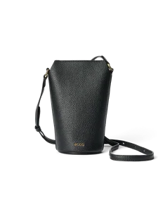 Skórzana torebka przez ramię ECCO® Pot - Czarny - M