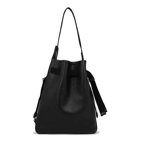 ECCO® Sail Leather Shoulder Bag - Black - Front