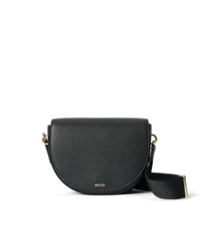 ECCO® Leather Saddle Bag - Black - M