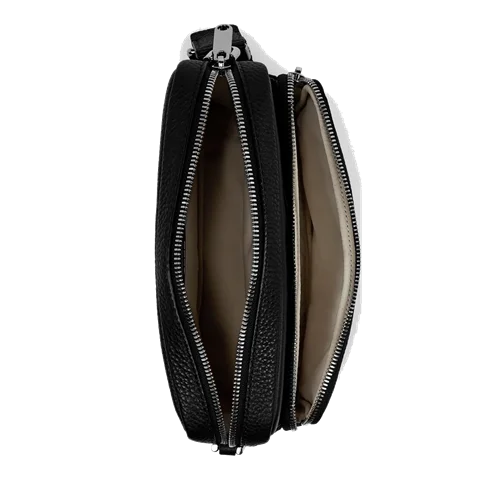 Usnjena torba za kamero ECCO® Textureblock - črna - Birdeye