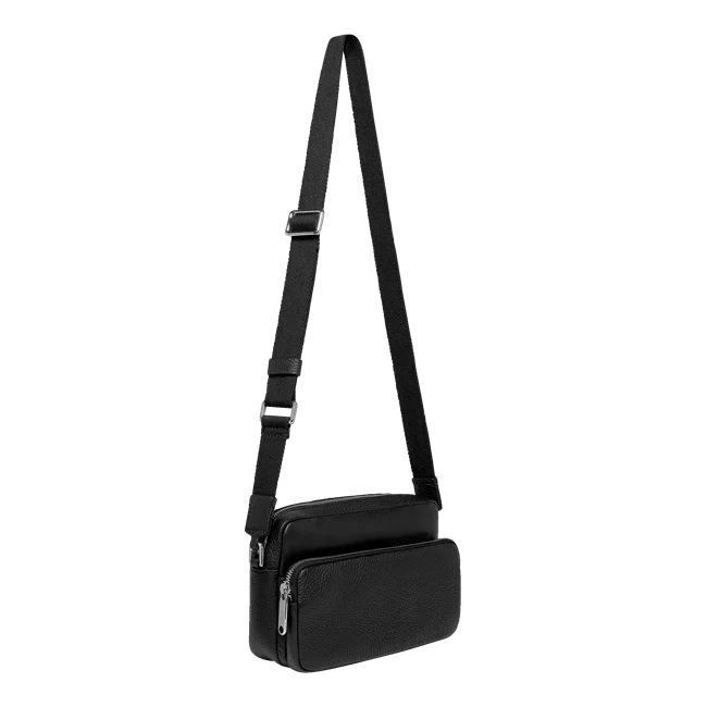 ECCO® Textureblock Leather Camera Bag - Black - Main
