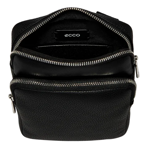 Kožené crossbody kabelka ECCO® Textureblock - Čierna - Inside
