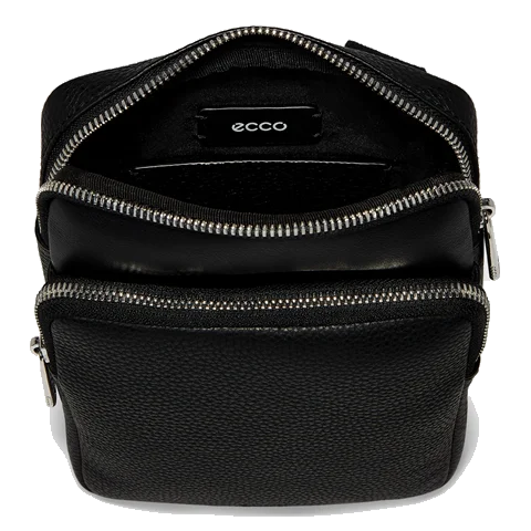 ECCO® Textureblock Leather Crossbody Bag - Black - Inside