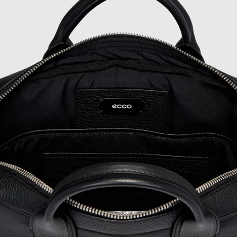 ECCO® Textureblock PC-taske i læder - Sort - Inside