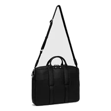 ECCO® Textureblock Leather Laptop Bag - Black - Main
