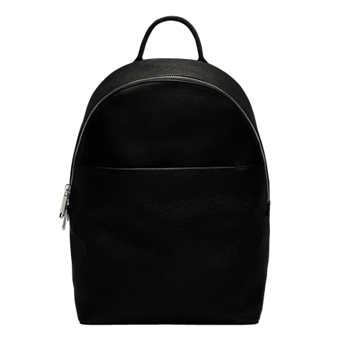 ECCO® Textureblock Leather Backpack - Black - Front