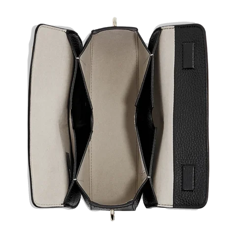 ECCO® Textureblock Leather Saddle Bag - Black - Birdeye