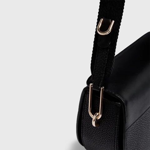ECCO® Textureblock Leather Saddle Bag - Black - Lifestyle 3