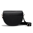 ECCO® Textureblock Leather Saddle Bag - Black - Front