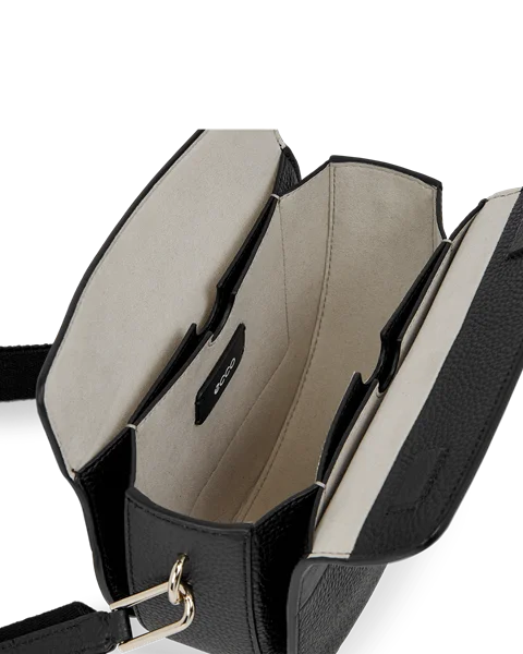 ECCO® Textureblock Leather Saddle Bag - Black - I