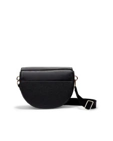 ECCO® Textureblock Leather Saddle Bag - Black - M