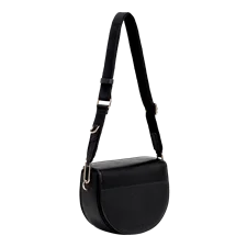 ECCO® Textureblock Leather Saddle Bag - Black - Main