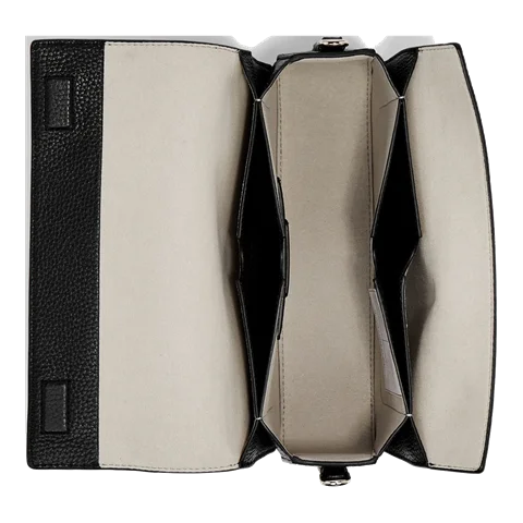 Skórzana torebka przez ramię ECCO® Textureblock - Czarny - Birdeye
