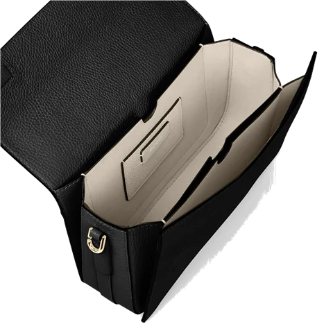 ECCO® Textureblock skuldertaske i læder - Sort - Inside