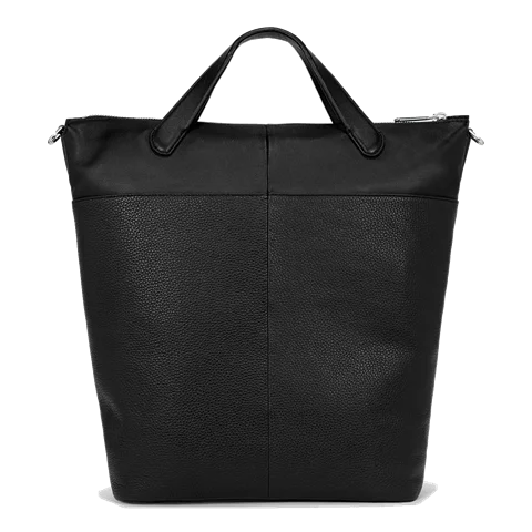 Kožená taška tote ECCO® Textureblock - Čierna - Back
