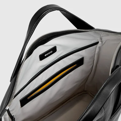 Kožená taška tote ECCO® Textureblock - Čierna - Inside