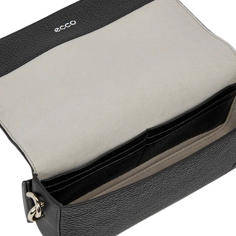 Skórzana torebka na telefon ECCO® Textureblock - Czarny - Inside