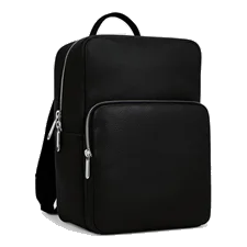 Skórzany prostokątny plecak ECCO® Textureblock - Czarny - Main
