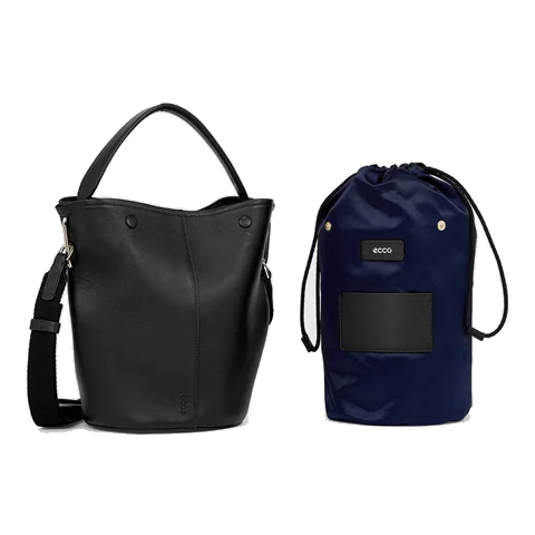 ECCO® Takeaway posetaske i læder - Sort - Front