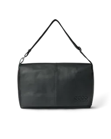 ECCO® Upcycled Messenger-Tasche aus Leder - Schwarz - M