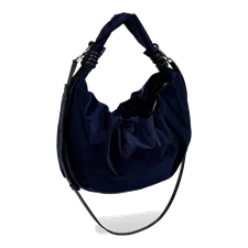 Tekstylna satynowa torebka na ramię hobo ECCO® Scrunch - Niebieski - Main