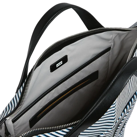 ECCO® E Stripe Leather Tote Bag - Blue - Inside