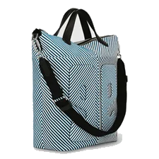 Skórzana torba na zakupy ECCO® E Stripe - Niebieski - Main