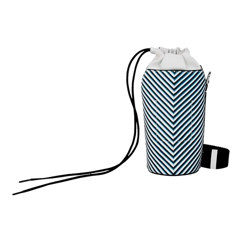 ECCO® E Pot Sling Stripe skuldertaske i læder - Blå - Back