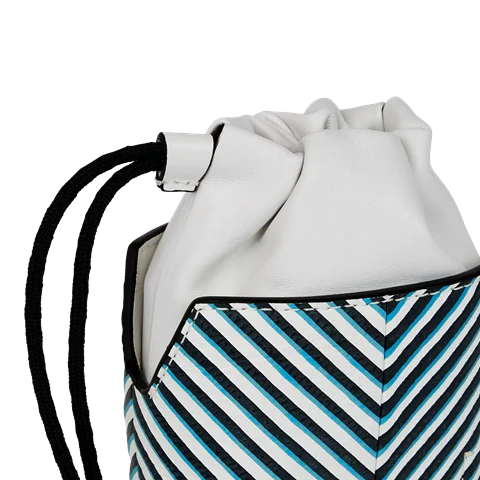 ECCO® E Pot Sling Stripe skuldertaske i læder - Blå - Lifestyle