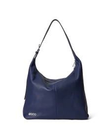 ECCO® Hobo shopper taske i læder - Blå - M