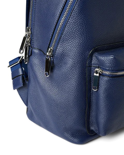 ECCO® Round Pack Rucksack aus Leder - Blau - D1