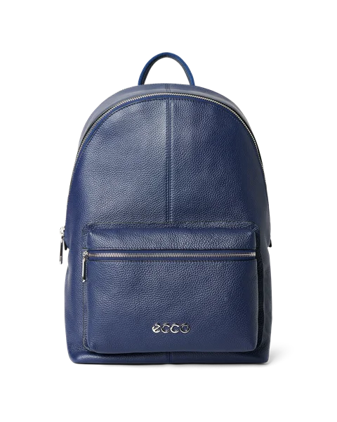 ECCO® Round Pack Rucksack aus Leder - Blau - M