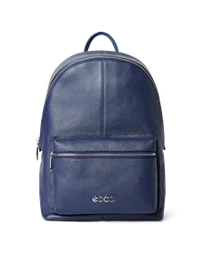 ECCO® Round Pack Rygsæk i læder - Blå - M