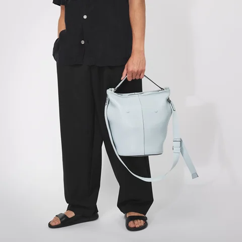 ECCO® Wet Takeaway Leather Shoulder Bag - Blue - Lifestyle